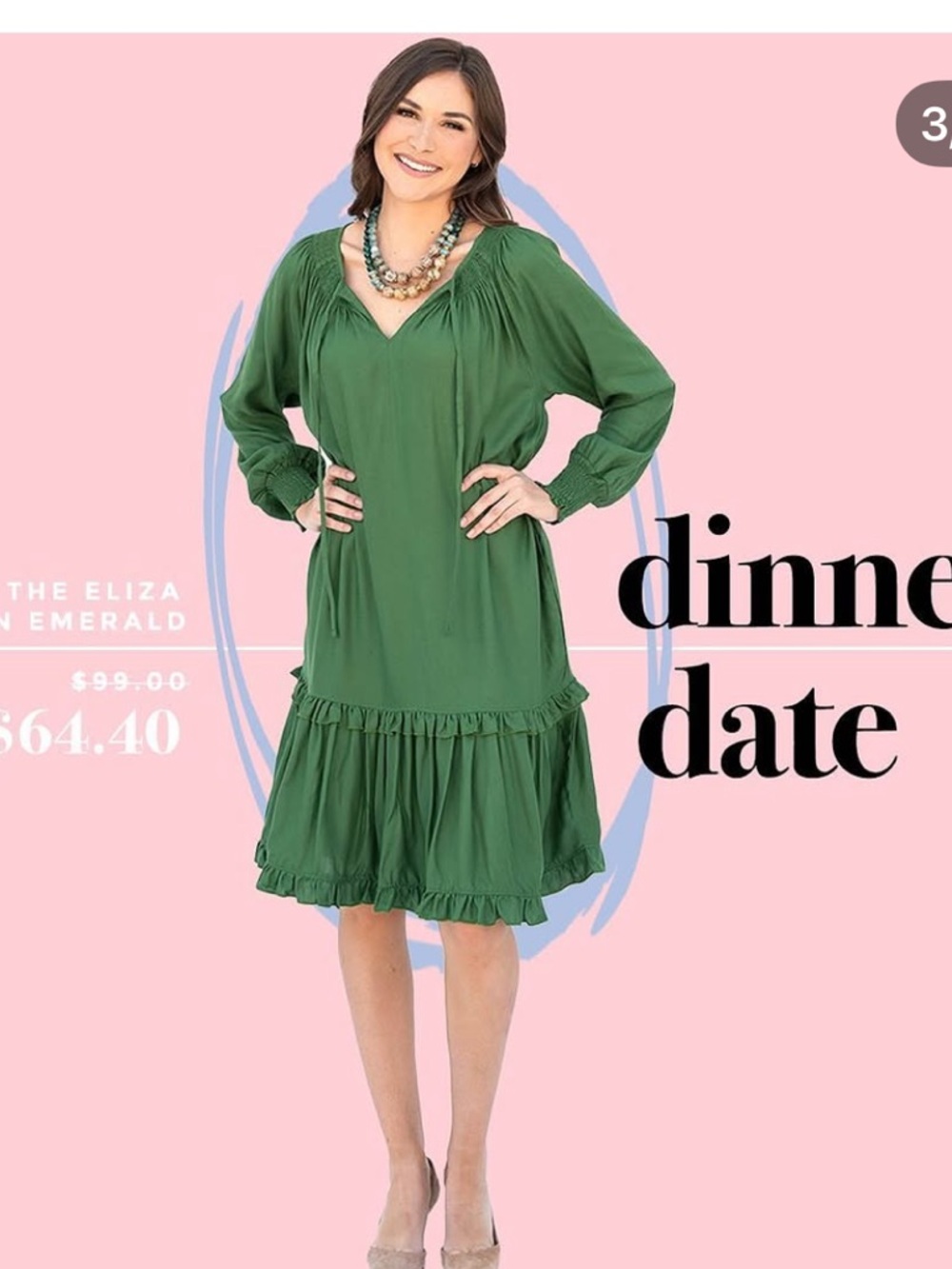 Evy's Tree Eliza Dress in Emerald Green Womens 1X New With Tags